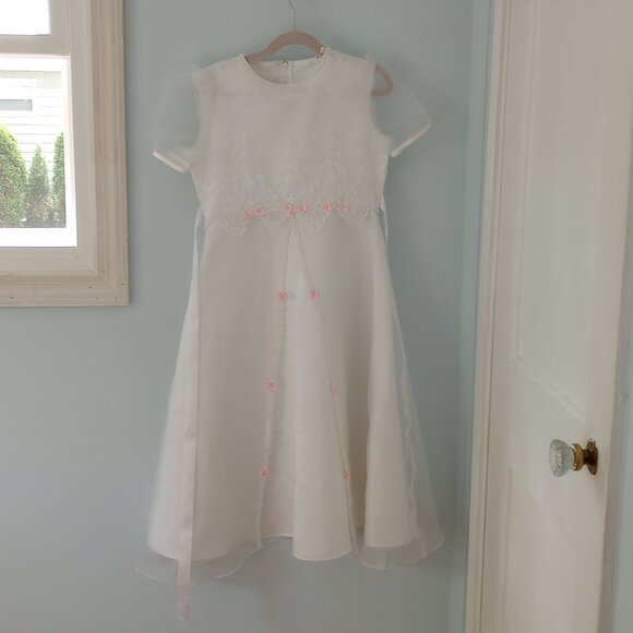 White girls' dress size 8 for flower girl/first communion/confirmation/party - Picture 3 of 10
